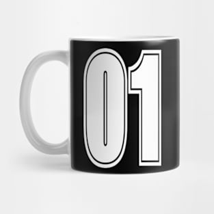 Varsity Sports Team Jersey Shirt Number 01 White Mug